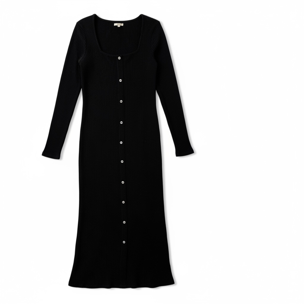 Maurices Ribbed Button-Front Midi Dress – Black – Size S – NWOT MSRP $59 - Picture 2 of 2